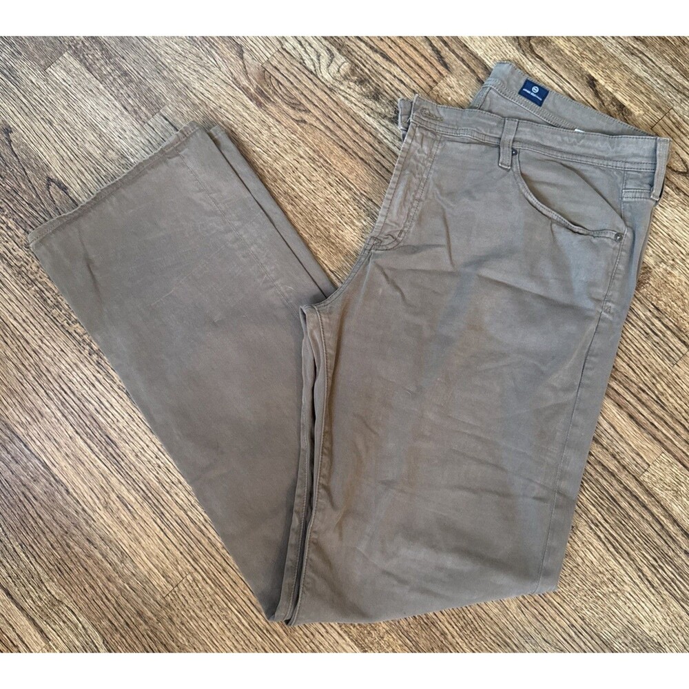 Ag Adriano Goldschmied Men's Brown Pants Size 38x34 The Protege Straight Leg